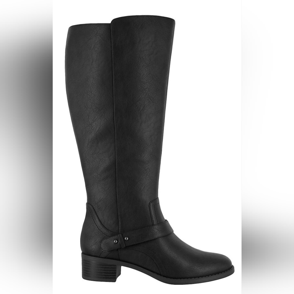 WOMEN'S EASY STREET JEWEL BLACK X-TRA WIDE CALF RIDING BOOTS (SIZE 9)